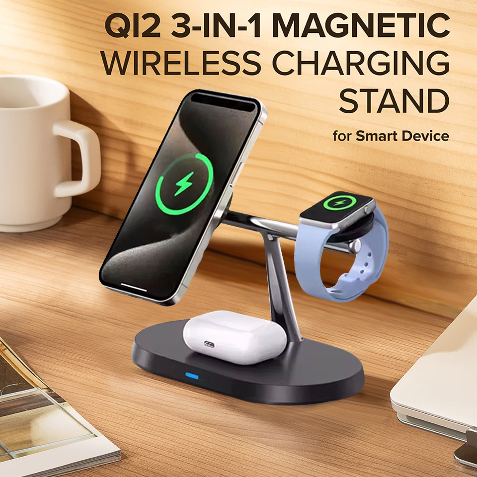 Smartwatch Ac - Caricatore Wireless Magnetico 3 in 1